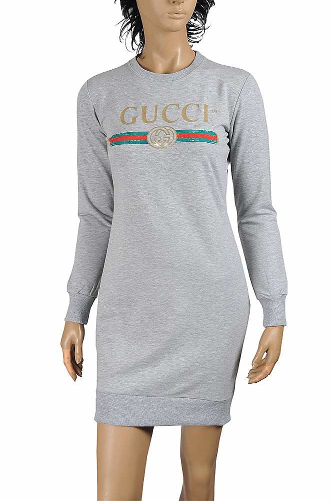 Womens Designer Clothes | GUCCI knitted long dress with front dragonfly appliquÃ© 396