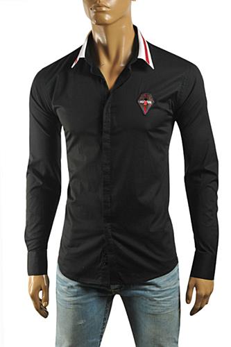 Mens Designer Clothes | GUCCI Men's Button Front Dress Shirt #349