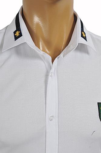 Mens Designer Clothes | GUCCI Men's Button Front Dress Shirt in White #361