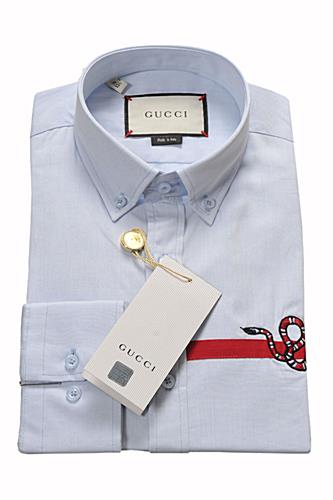 Mens Designer Clothes | GUCCI Men's Dress Shirt in Light Blue #363