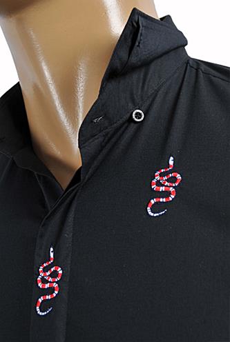 Mens Designer Clothes | GUCCI Menâ??s Dress Shirt Embroidered with Snakes #371