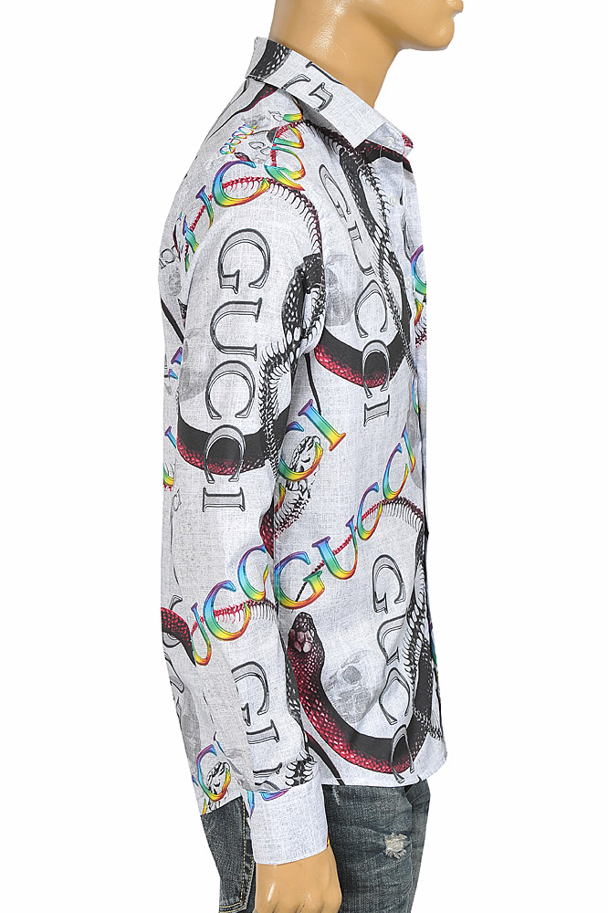 Mens Designer Clothes | GUCCI Menâ??s Dress shirt with logo print 394