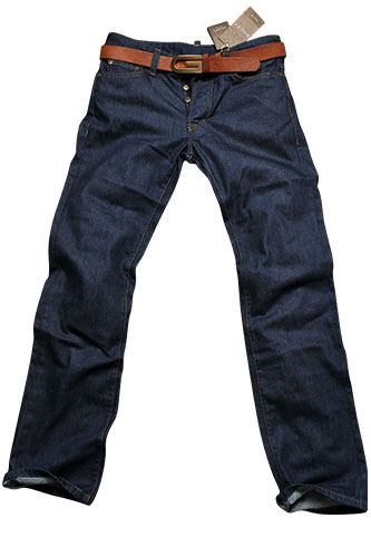 Mens Designer Clothes | GUCCI Men's Classic Blue Denim Jeans With Belt #63