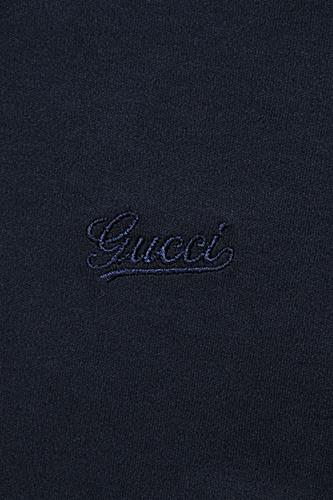 Mens Designer Clothes | GUCCI Men's V-Neck Long Sleeve Shirt In Navy Blue #327