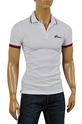 Mens Designer Clothes | GUCCI Menâ??s Cotton Polo Shirt In White #293