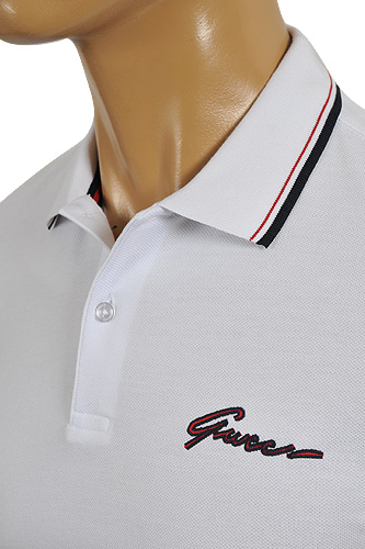 Mens Designer Clothes | GUCCI Menâ??s Cotton Polo Shirt In White #293