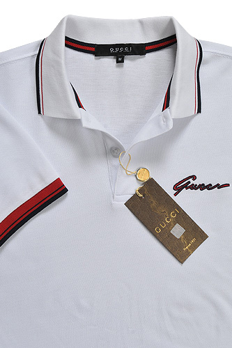 Mens Designer Clothes | GUCCI Menâ??s Cotton Polo Shirt In White #293