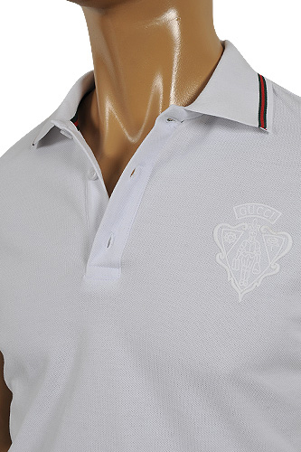 Mens Designer Clothes | GUCCI Menâ??s Cotton Polo Shirt In White #294