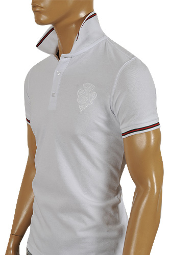 Mens Designer Clothes | GUCCI Menâ??s Cotton Polo Shirt In White #294