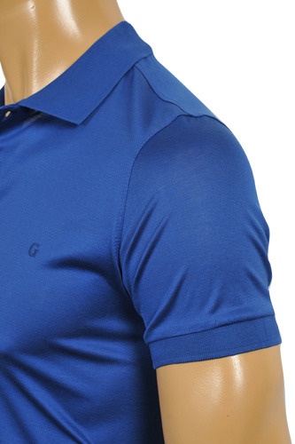 Mens Designer Clothes | GUCCI Menâ??s Cotton Polo Shirt In Blue #295