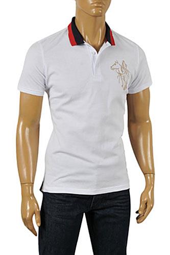 Mens Designer Clothes | GUCCI Menâ??s Cotton Polo Shirt In White 316