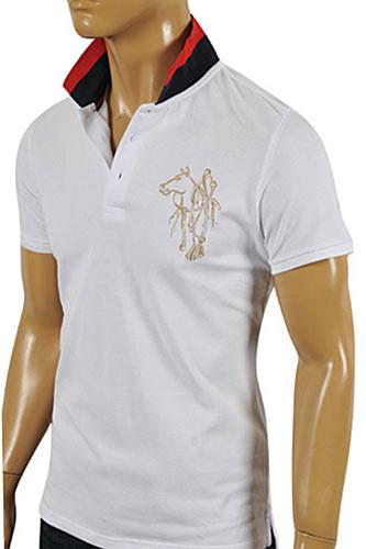 Mens Designer Clothes | GUCCI Menâ??s Cotton Polo Shirt In White 316