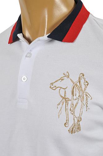 Mens Designer Clothes | GUCCI Menâ??s Cotton Polo Shirt In White 316