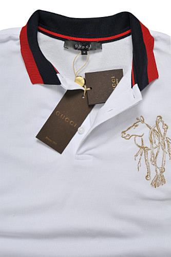 Mens Designer Clothes | GUCCI Menâ??s Cotton Polo Shirt In White 316