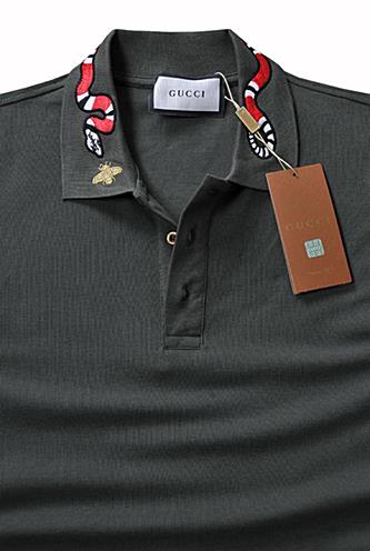 Mens Designer Clothes | GUCCI Menâ??s cotton polo with Kingsnake embroidery #376