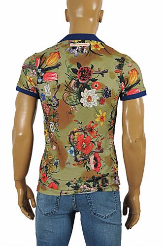 Mens Designer Clothes | GUCCI Menâ??s Flora Snake print polo shirt #381