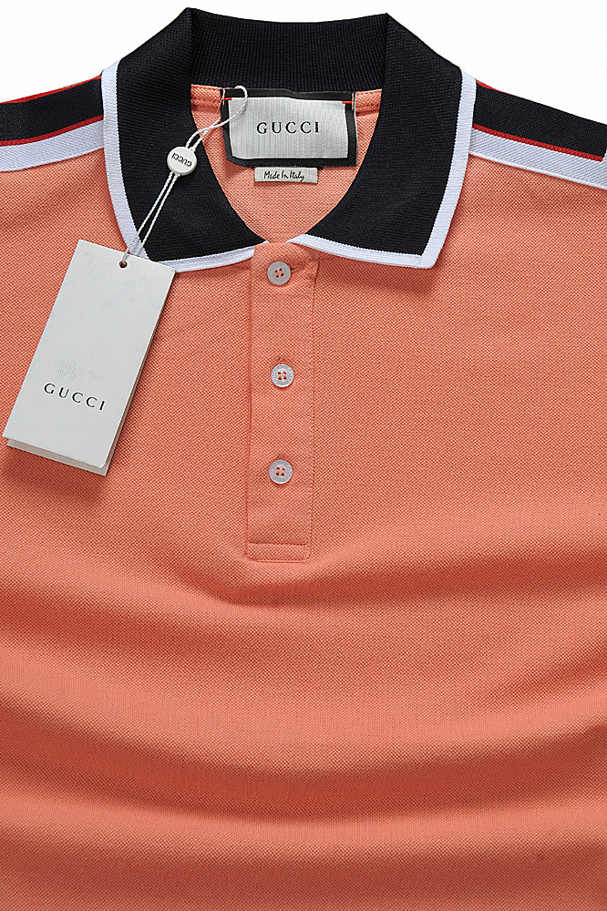 Mens Designer Clothes | GUCCI menâ??s cotton polo with Gucci stripe 391