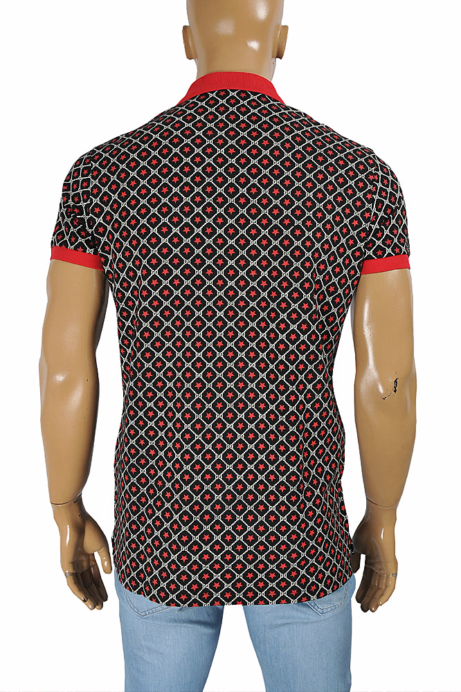 Mens Designer Clothes | GUCCI menâ??s cotton polo with signature interlocking GG logo 40