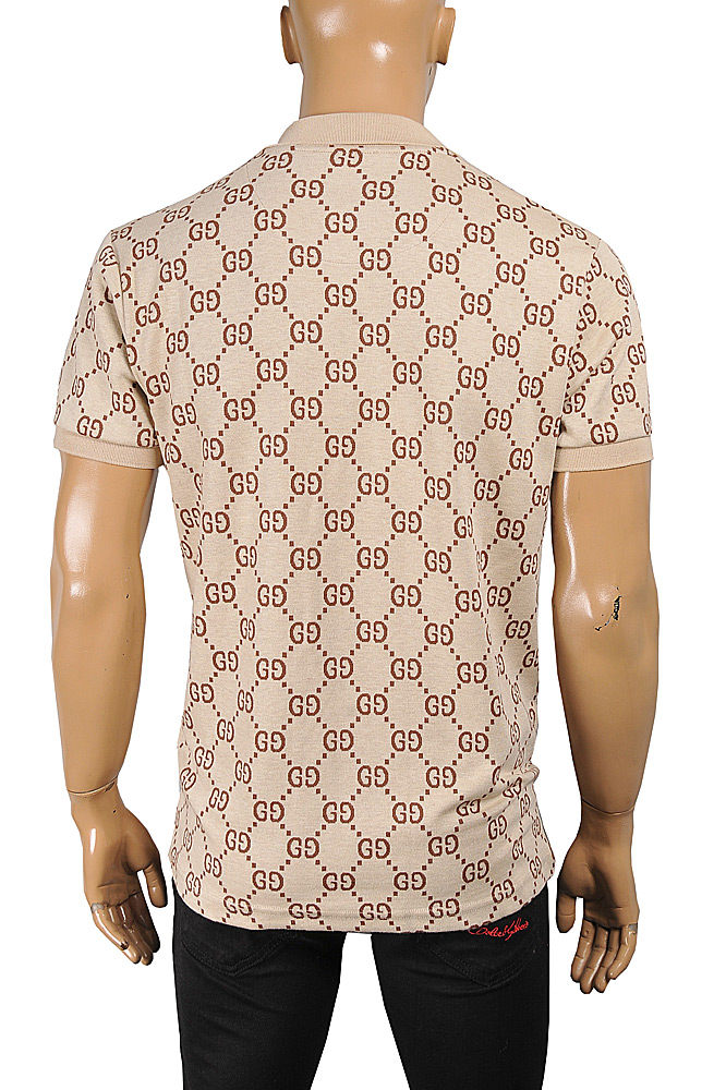 Mens Designer Clothes | GUCCI menâ??s cotton polo with signature interlocking GG logo 42