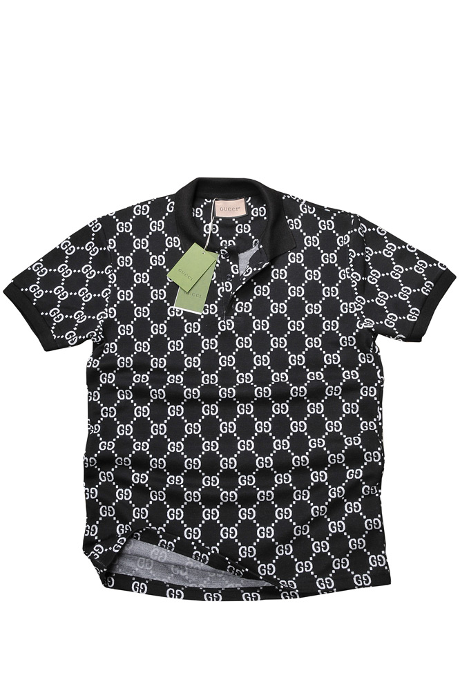 Mens Designer Clothes | GUCCI menâ??s cotton polo with signature interlocking GG logo 42