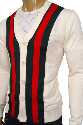 Mens Designer Clothes | GUCCI Mens V-Neck Button Up Sweater #16