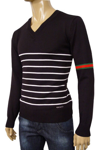 Mens Designer Clothes | GUCCI Mens V-Neck Fitted Sweater #30