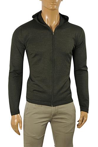 Mens Designer Clothes | GUCCI Menâ??s Zip Up Hooded Sweater #82