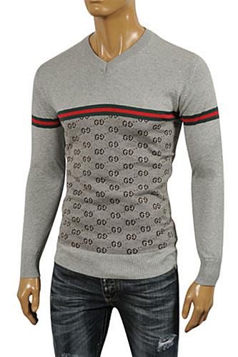 gucci men's v neck sweater