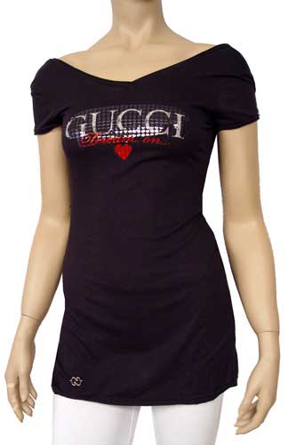 Womens Designer Clothes | GUCCI Ladies Open Back Short Sleeve Top #29