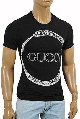 Mens Designer Clothes | GUCCI Ouroboros print T-Shirt #216
