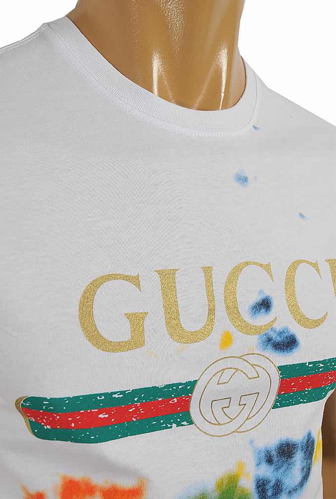 Mens Designer Clothes | GUCCI cotton T-shirt with multicolor print #232