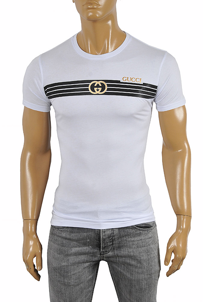 Mens Designer Clothes | GUCCI cotton T-shirt with front print 256