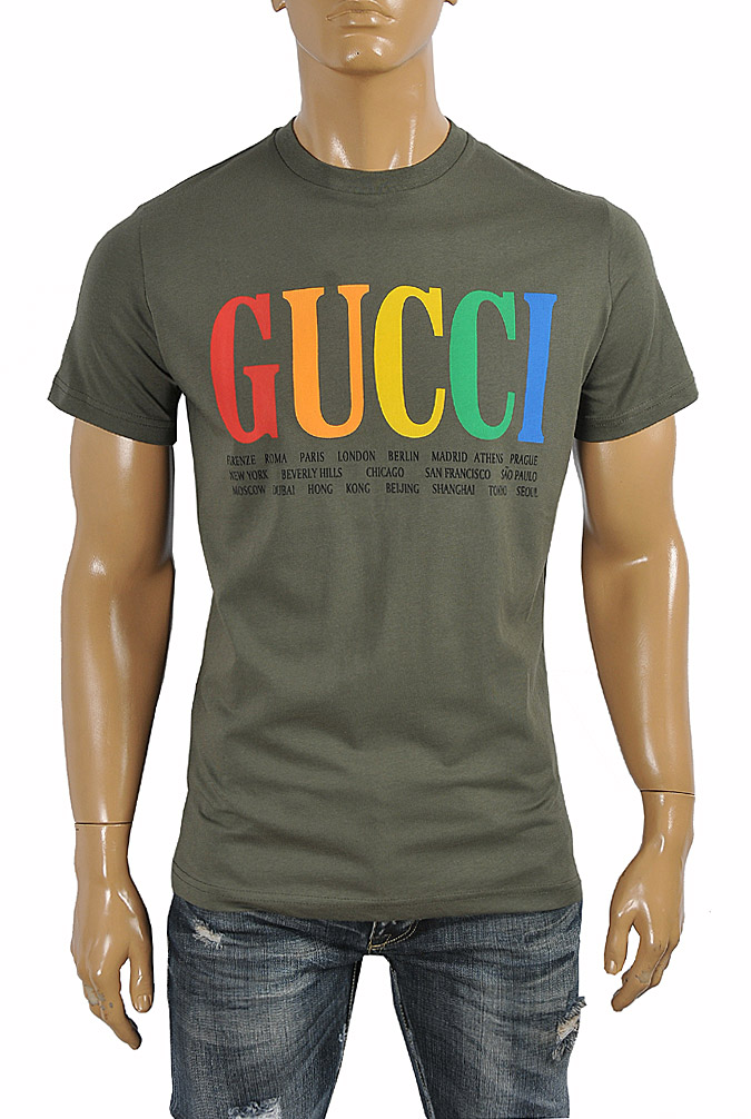 Mens Designer Clothes | GUCCI cotton T-shirt with front print 262
