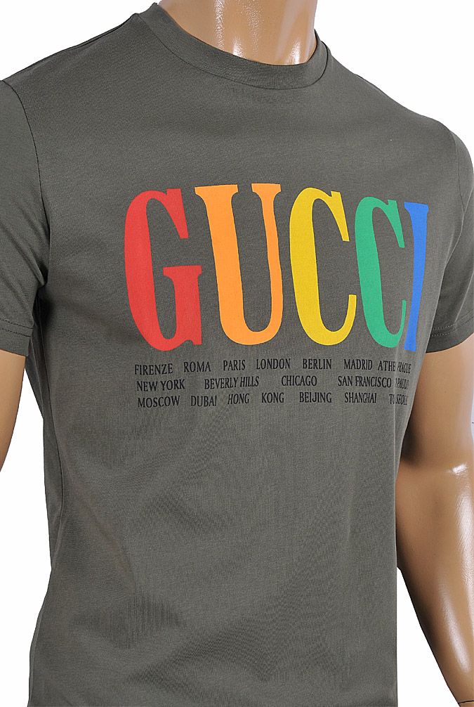 Mens Designer Clothes | GUCCI cotton T-shirt with front print 262