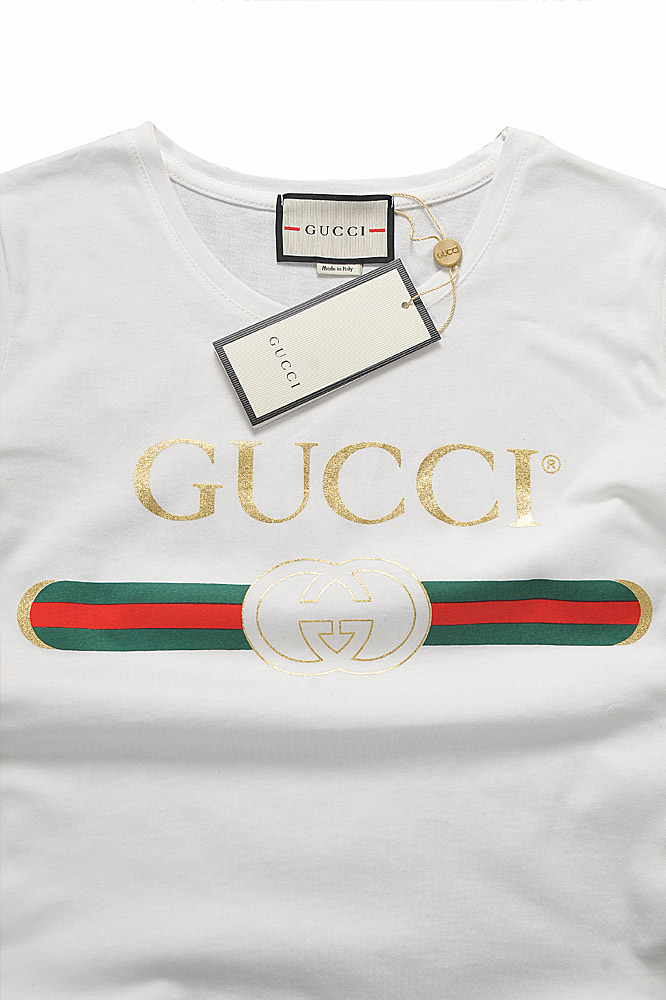 Womens Designer Clothes | GUCCI womenâ??s cotton t-shirt with front logo print 267