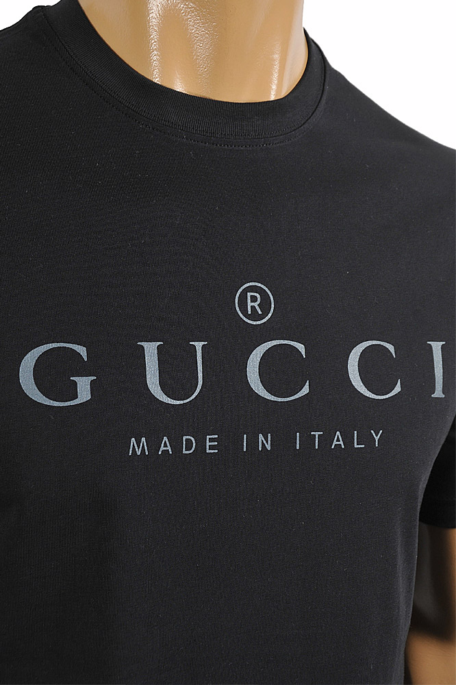 Mens Designer Clothes | GUCCI cotton T-shirt with front logo print 292
