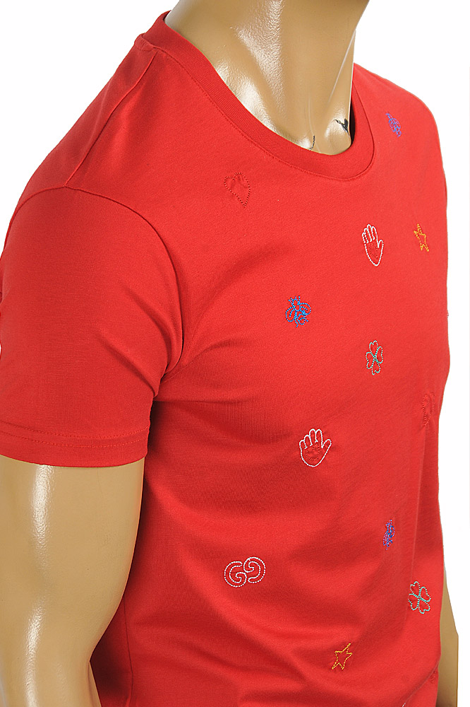 Mens Designer Clothes | GUCCI cotton t-shirt with symbols embroidery 300
