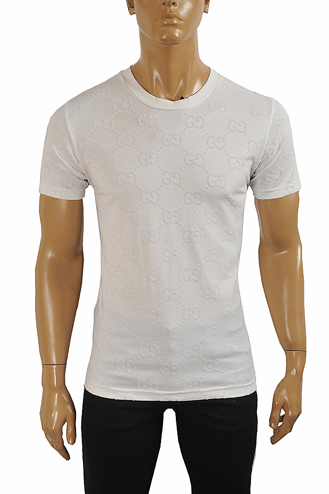 Mens Designer Clothes | GUCCI T-shirt With Signature GG Print 304