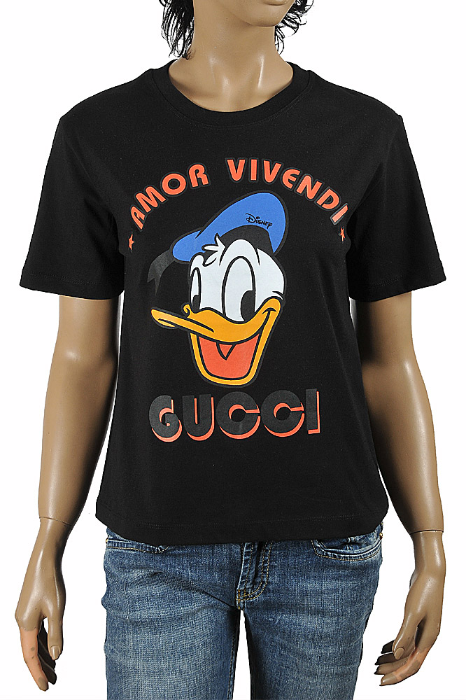 Womens Designer Clothes | Disney x Gucci Donald Duck T-shirt, womenâ??s, cotton 305