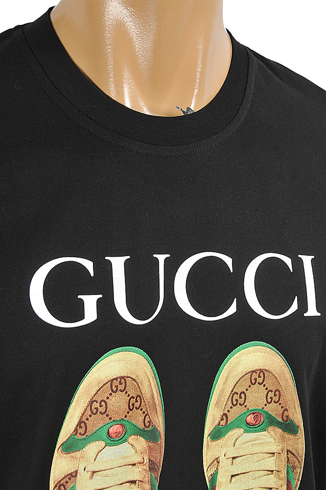 Mens Designer Clothes | GUCCI cotton T-shirt With Front Shoes print 317