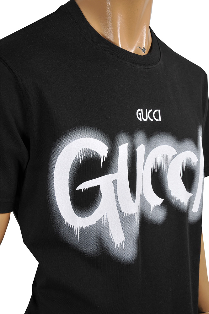 Mens Designer Clothes | GUCCI cotton T-shirt with front logo print 324