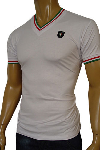 Mens Designer Clothes | GUCCI Mens V-Neck Short Sleeve Tee #74