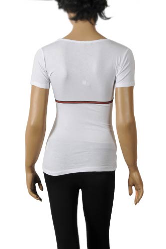 Womens Designer Clothes | GUCCI Ladies V-Neck Short Sleeve Top #93