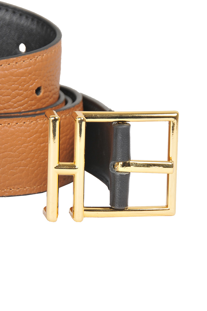 Mens Designer Clothes | HERMES Unisex Reversible Leather Belt 91