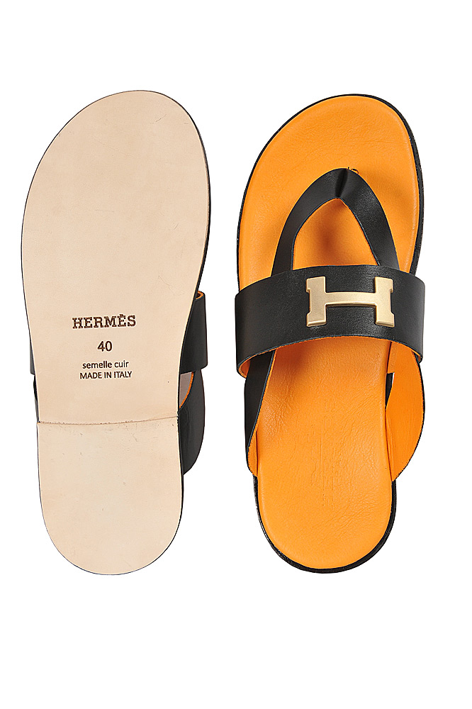Mens Designer Clothes | HERMES Mens Leather Sandals 302