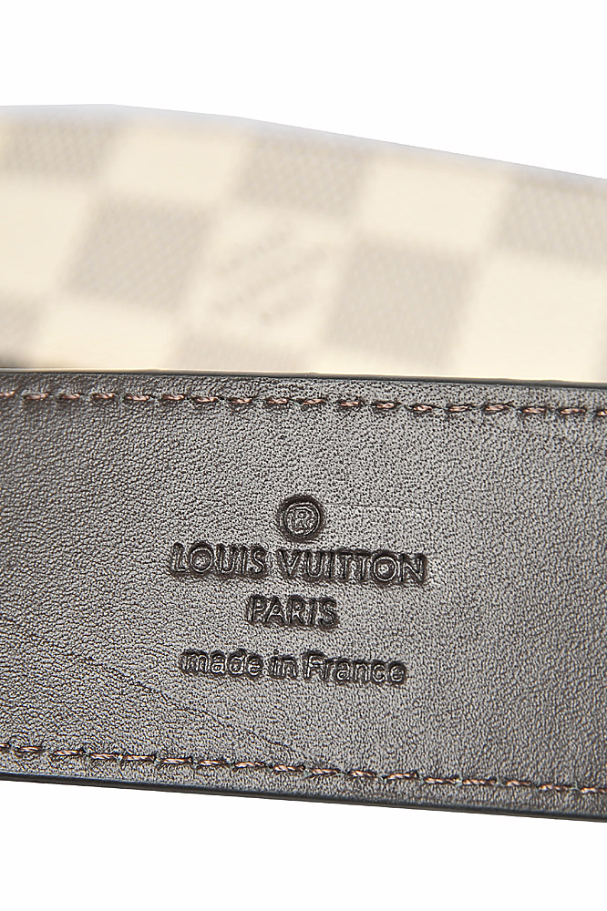 Mens Designer Clothes | LOUIS VUITTON leather belt with gold buckle 79