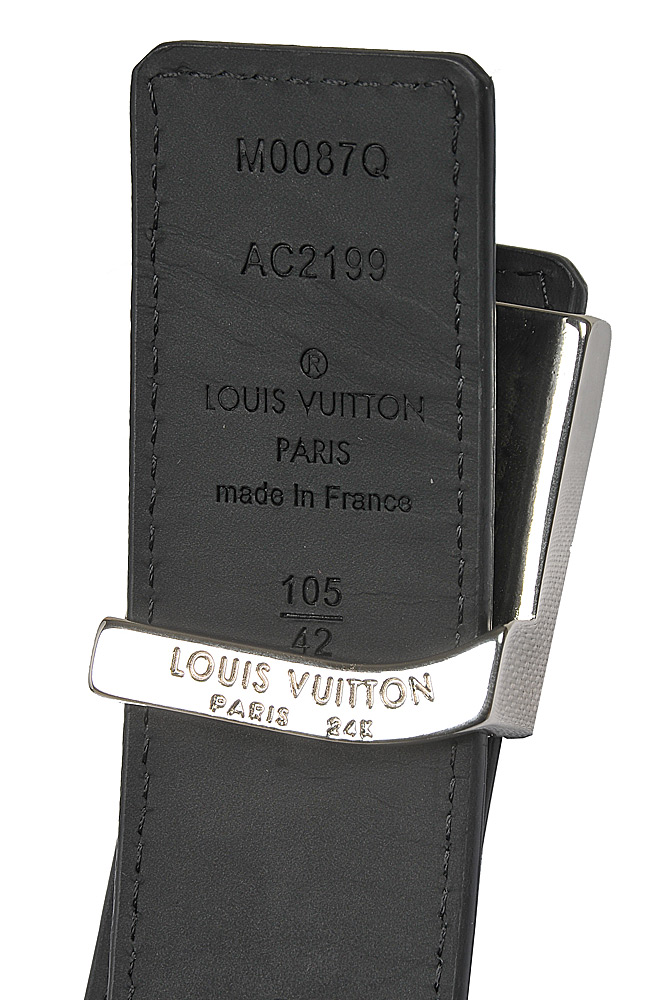 Mens Designer Clothes | LOUIS VUITTON leather man belt with silver buckle 89