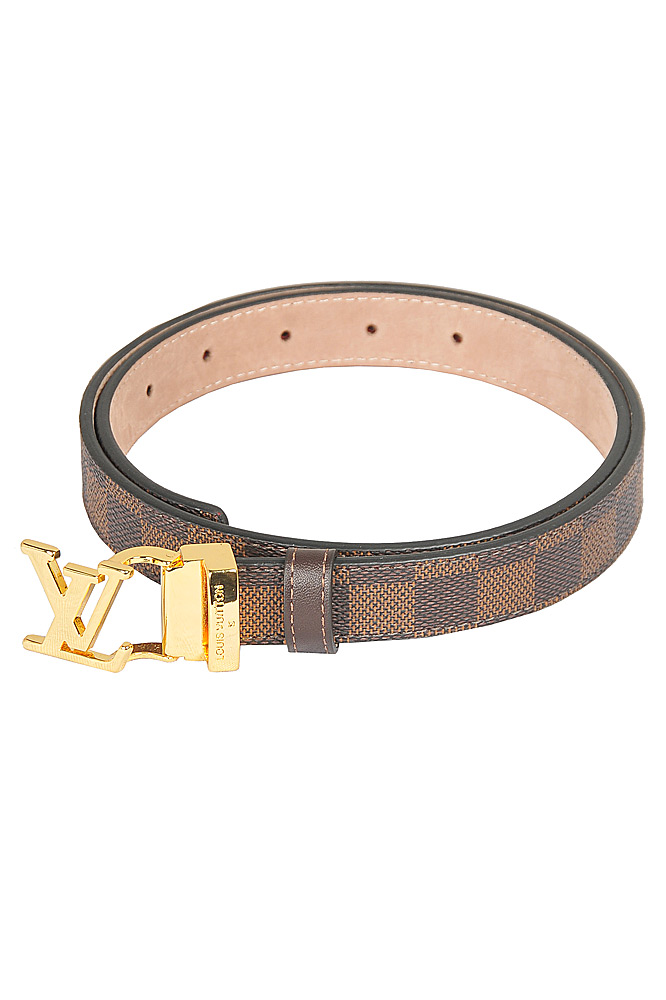 Womens Designer Clothes | LOUIS VUITTON leather women belt with gold buckle 87