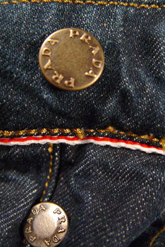 Mens Designer Clothes | PRADA Mens Crinkled Jeans With Belt #11