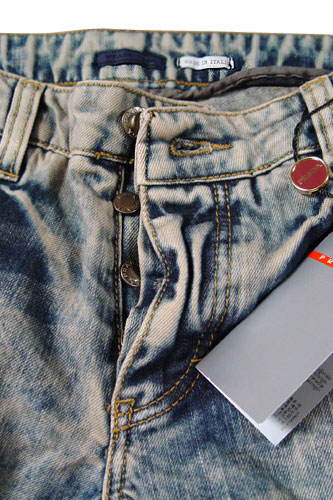 Mens Designer Clothes | PRADA Mens White Wash Jeans #13